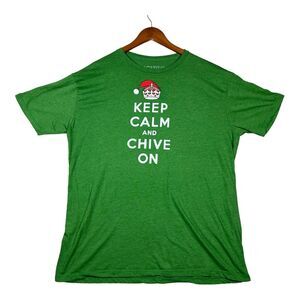 Men's Chive On Bill Murray Santa Christmas Holiday Green Golf Irish T-Shirt 2XL